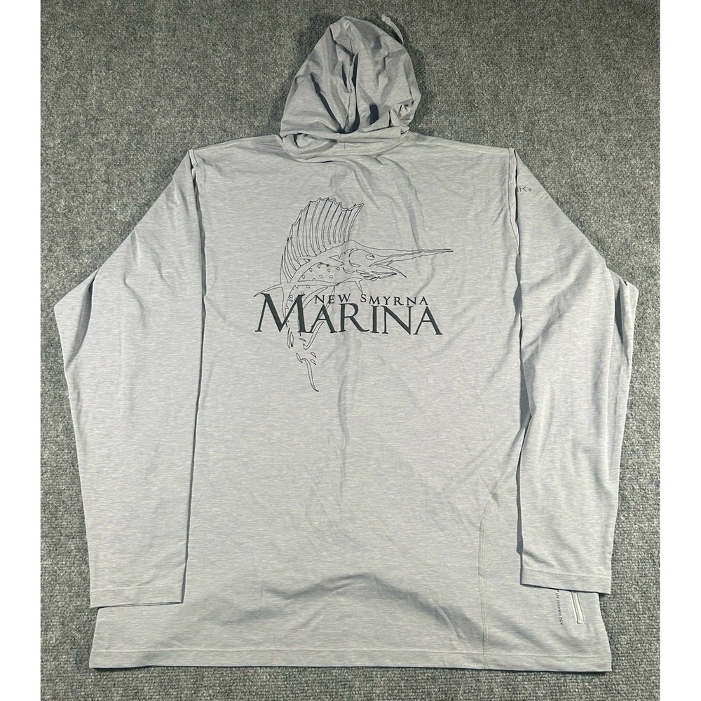 Anetik NEW SMYRNA MARINA Grey XL Low Pro Snap Hoodie UPF 30+ Sun Protect Light